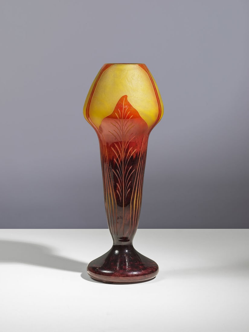 LE VERRE FRANCAIS Vase Feuilles de tabac - 4