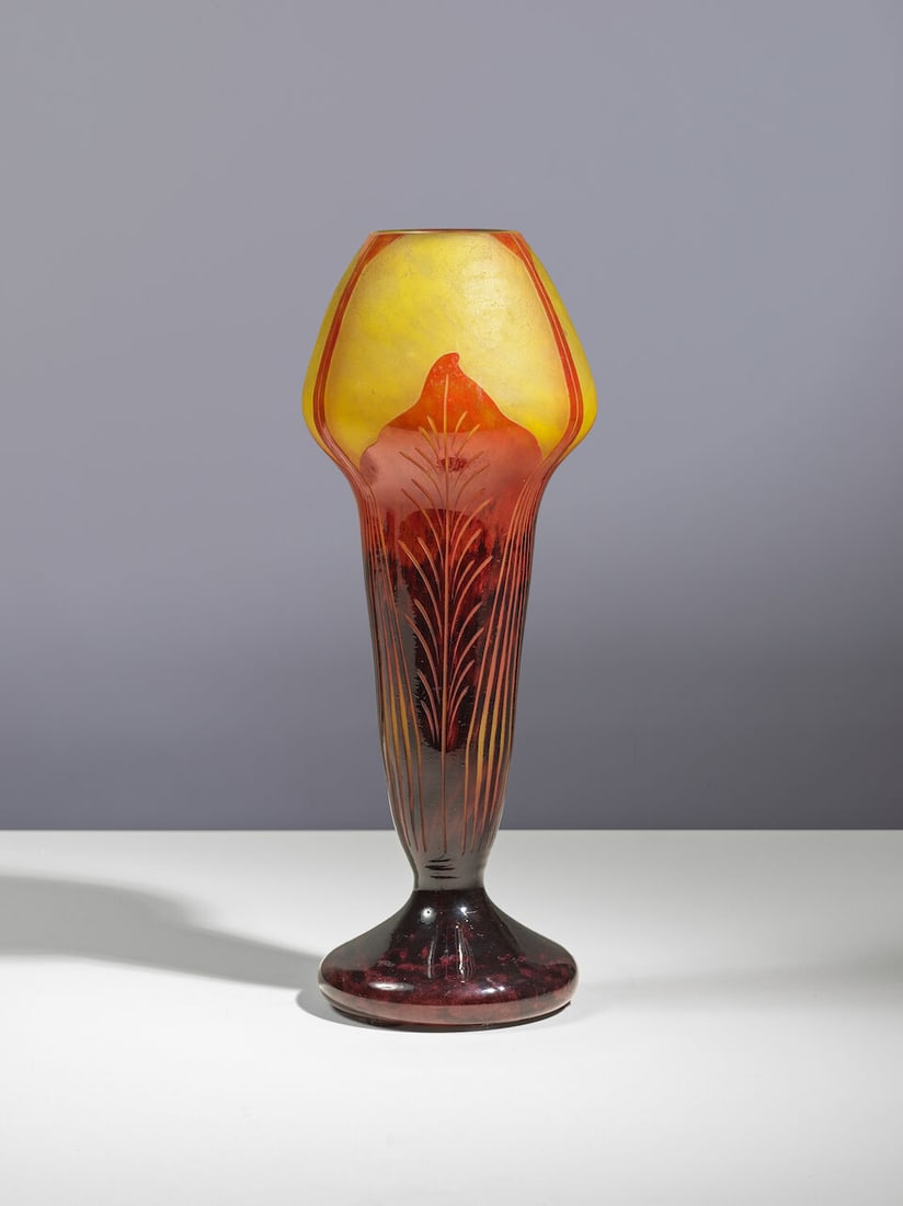 LE VERRE FRANCAIS Vase Feuilles de tabac - 6