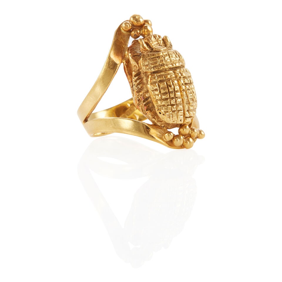 18K GOLD SCARAB RING - 2