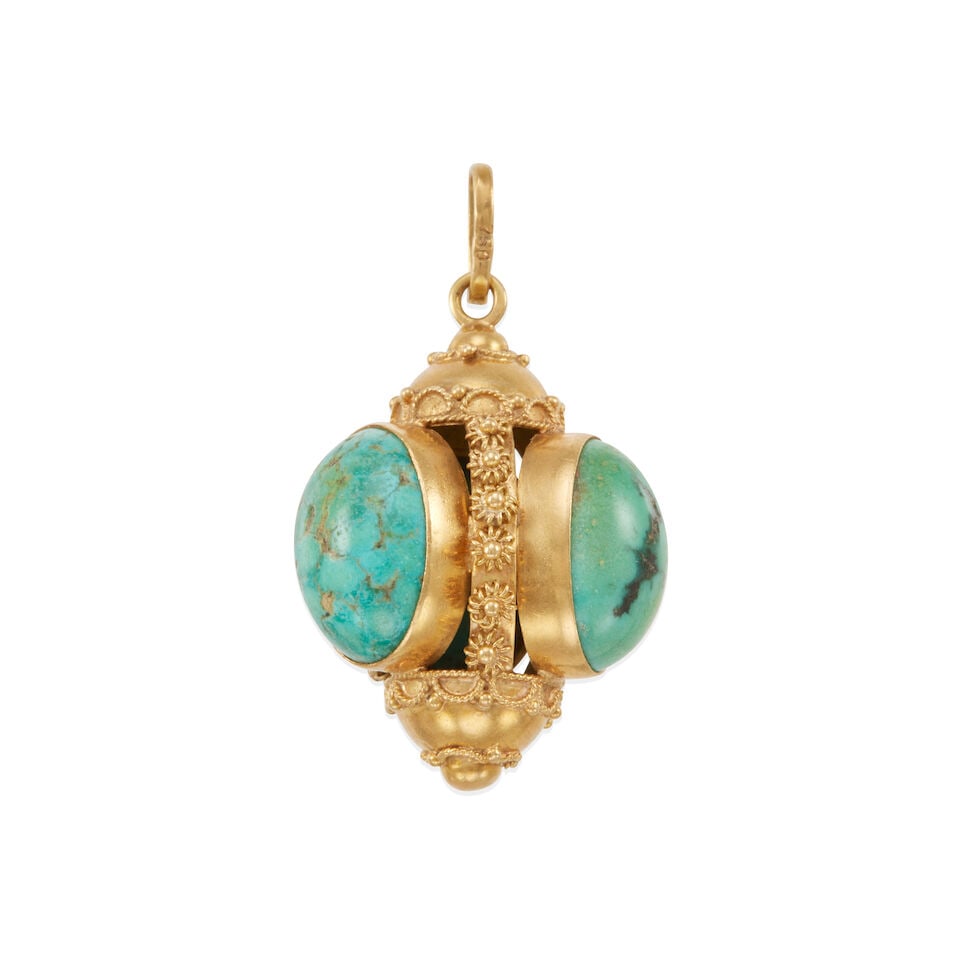 18K GOLD AND TURQUOISE PENDANT (1 of 2)
