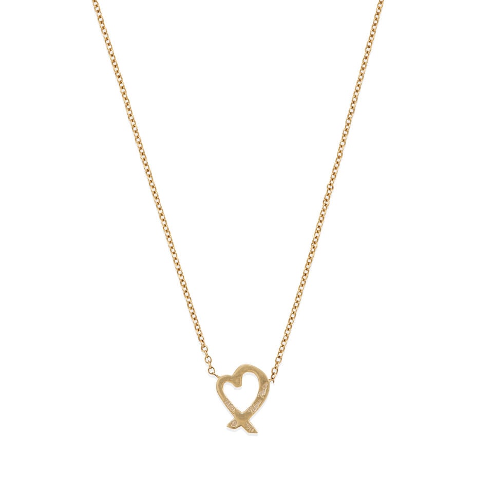 PALOMA PICASSO FOR TIFFANY & CO.: 18K GOLD 'LOVING HEART' PENDANT AND NECKLACE - 2