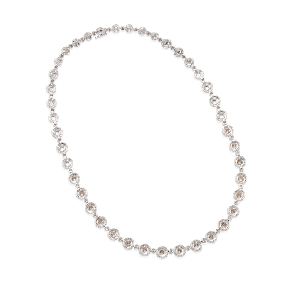 14K BICOLOR GOLD, COLORED DIAMOND, AND DIAMOND NECKLACE - 3