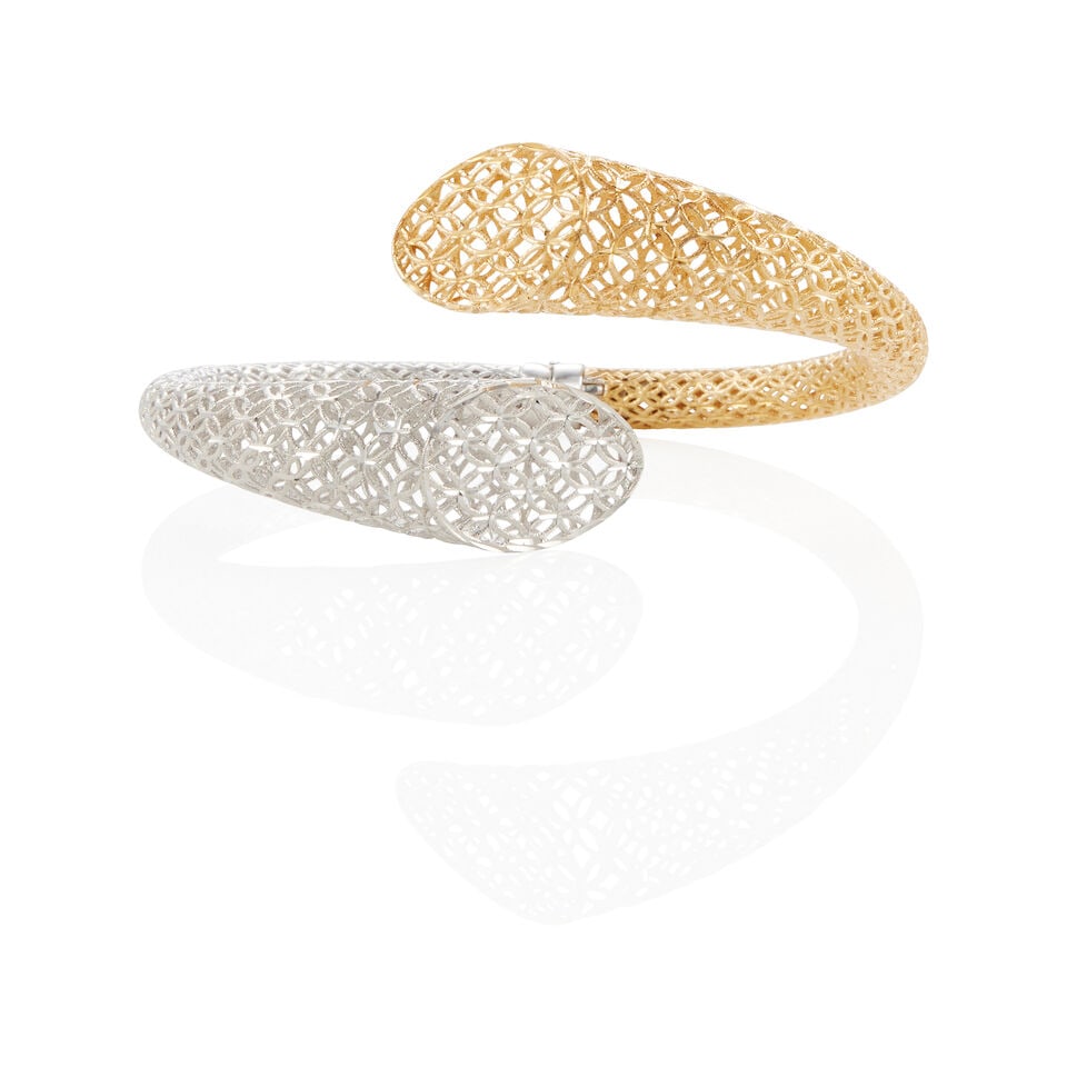 A 14K BI-COLOR GOLD BRACELET - 2