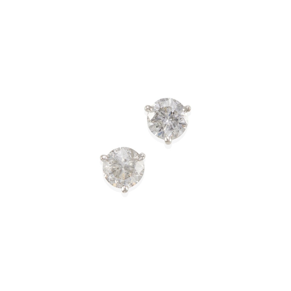 14K GOLD AND DIAMOND EARRING STUDS (1 of 2)