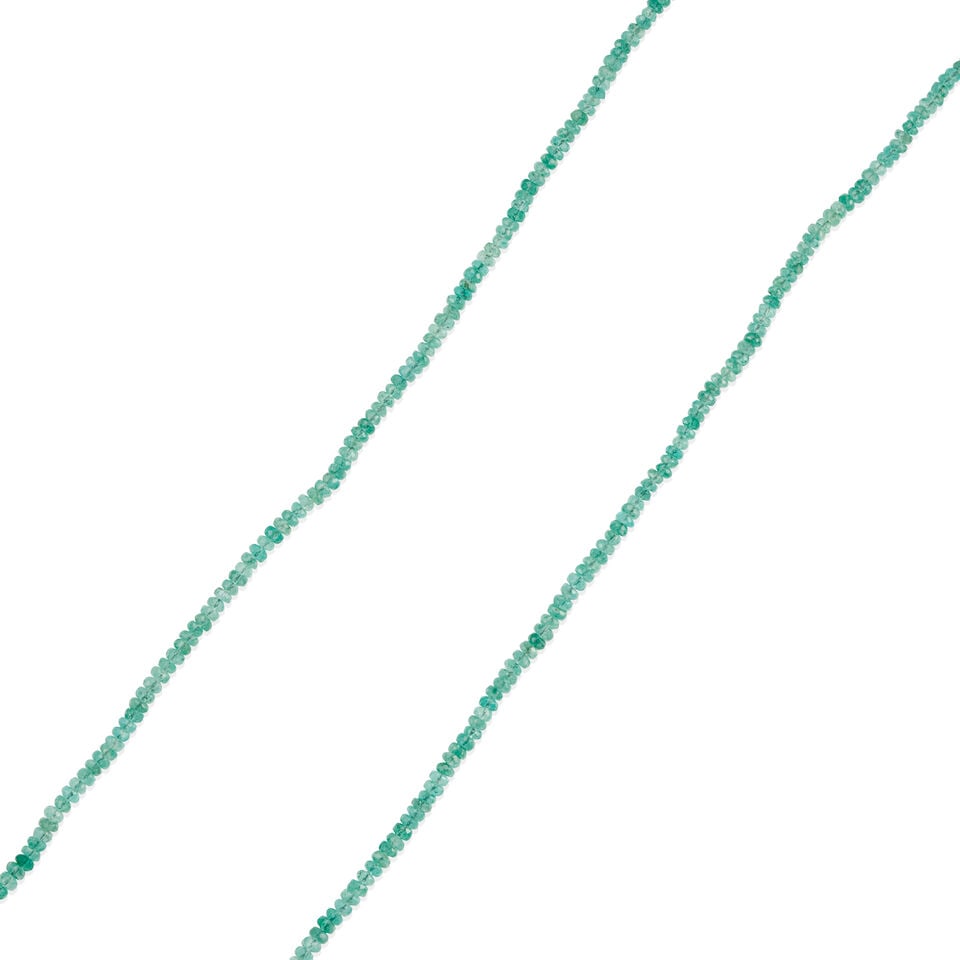 14K GOLD AND EMERALD STRAND NECKLACE - 2