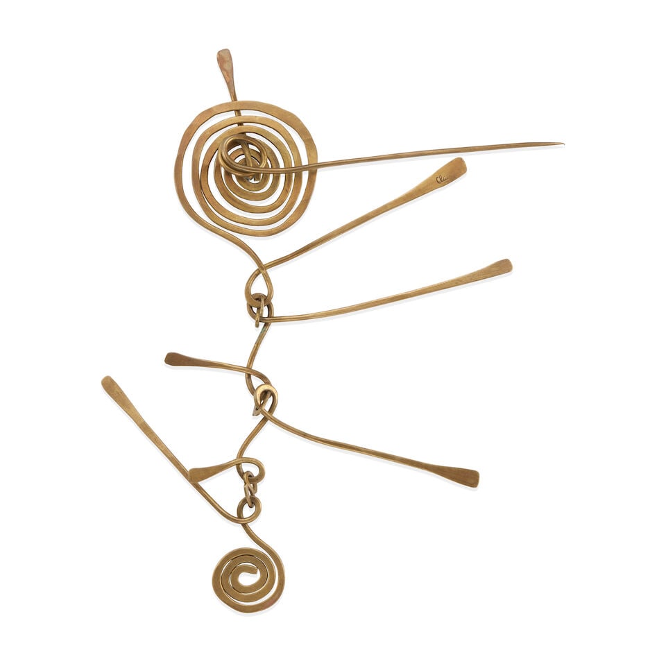 CLAIRE FALKENSTEIN: BRASS KINETIC BROOCH - 2