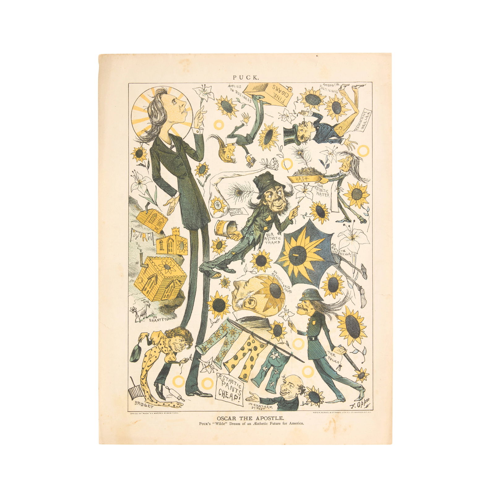 WILDE - CARICATURES AND EPHEMERA A group of caricatures and ephemera relating to Wilde's tour of... (1 of 1)