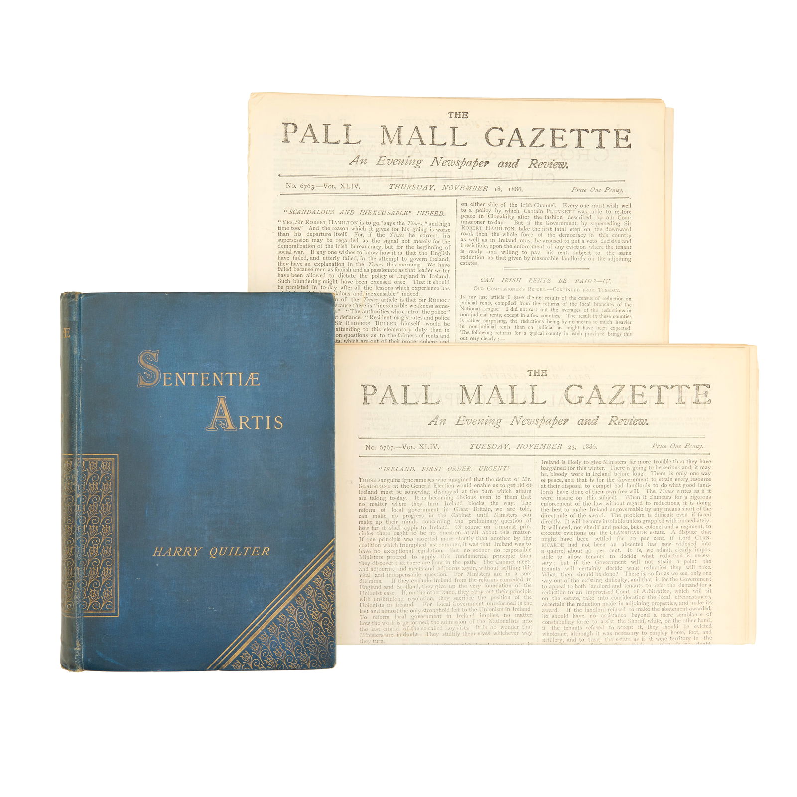 WILDE'S COPY QUILTER (HARRY) Sententiae Artis, OSCAR WILDE'S ANNOTATED COPY, Isbister Limited, 1... (1 of 1)