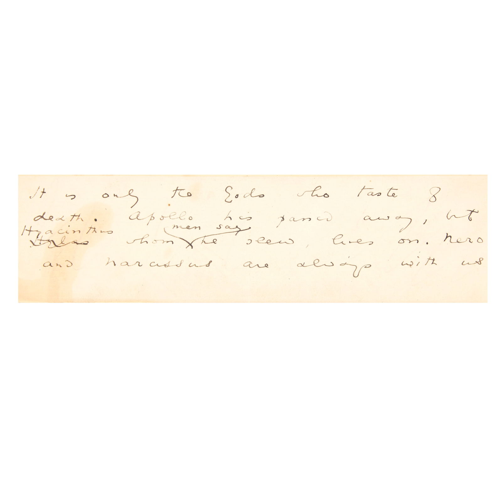 WILDE (OSCAR) Autograph epigram of four lines, [c.1894]; with facsimile copy of The Chameleon (2) (1 of 1)