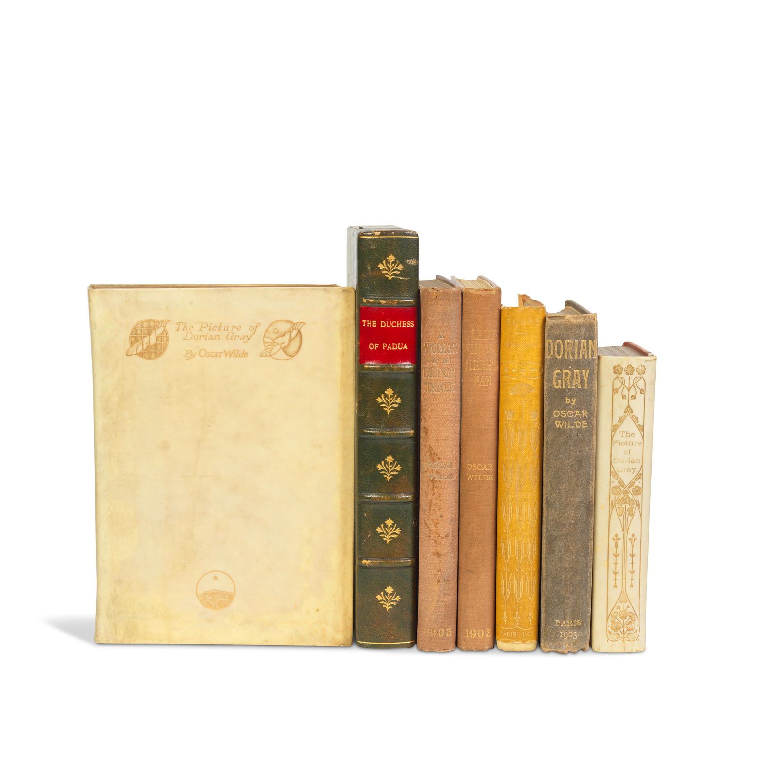 WILDE (OSCAR) Lady Windermere's Fan. A Play about a Good Woman, NUMBER 200 of 250 COPIES, 8vo (7): WILDE (OSCAR) Lady Windermere's Fan. A Play about a Good Woman, NUMBER 200 of 250 COPIES, occasional spotting, publisher's cloth gilt, vellum-backed slipcase [Mason 597, 'pirated edition'], Paris, 19