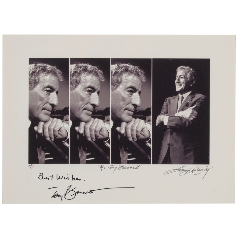 George Kalinsky (1936-2025): Tony Bennett: Four Photographs: George Kalinsky (1936-2025): Tony Bennett: Four Photographs comprising Mr. Tony Bennett, titled and signed George Kalinsky, additionally signed and dedicated, Best Wishes, / Tony Bennett, and annotate