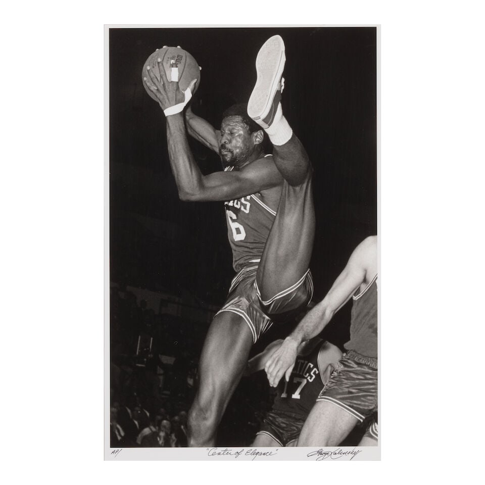 George Kalinsky (1936-2025): Bill Russell: Three Photographs: George Kalinsky (1936-2025): Bill Russell: Three Photographs Center of Elegance [Boston Celtics vs. Detroit Pistons, Madison Square Garden, 1968] signed George Kalinsky / Bill Russell and numbered 48/