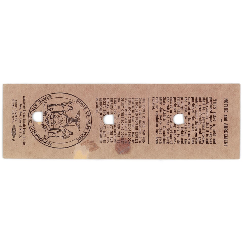 A Fight of the Century, Ali vs. Frazier Original Ringside Ticket[Madison Square Garden, March 8,... - 2