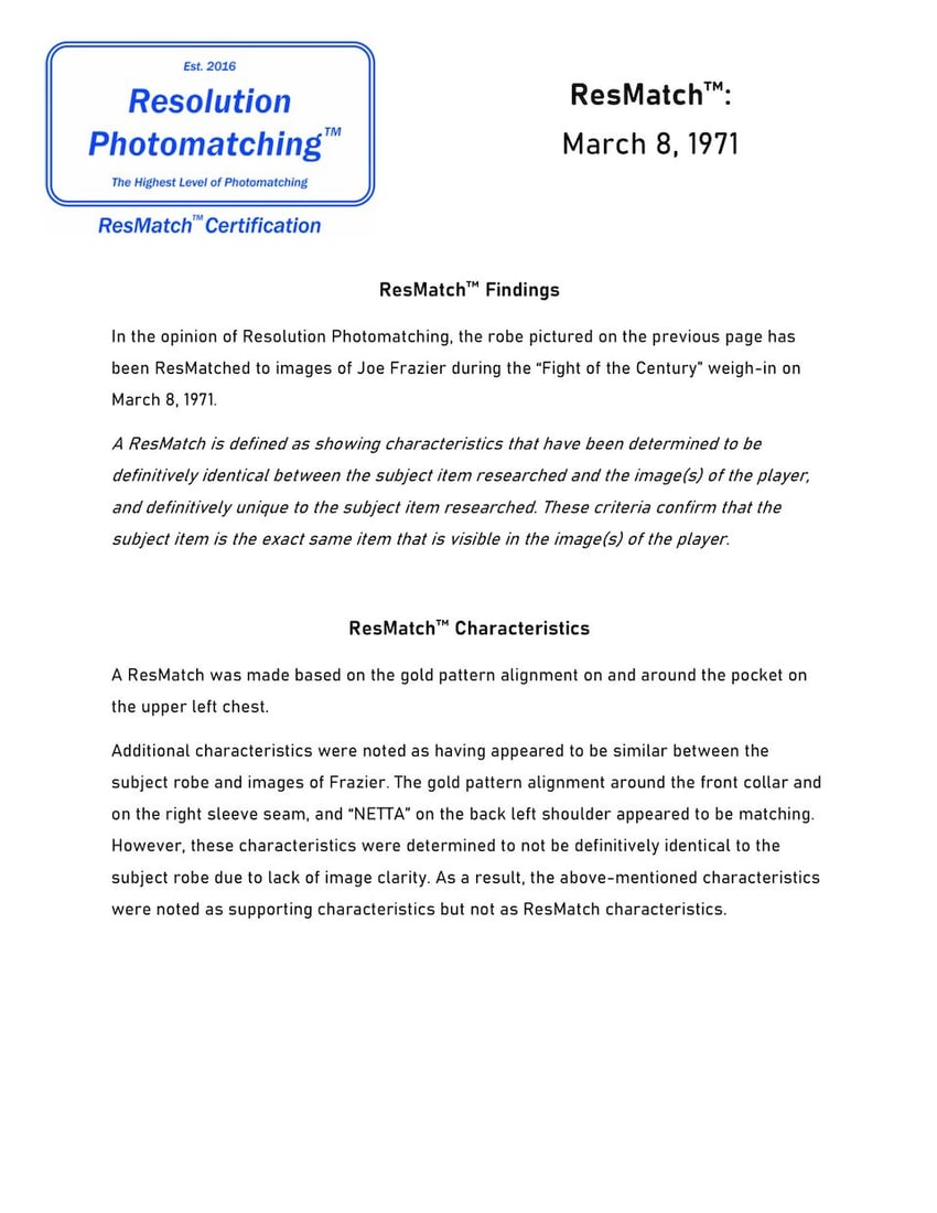 Joe Frazier's Weigh-in Robe From Fight of the Century, Ali vs. Frazier [Madison Square Garden, M... - 9