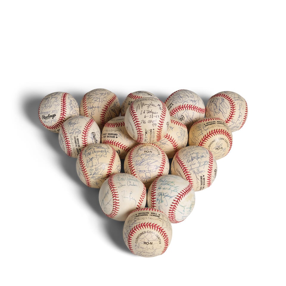 A Group of Sixteen Los Angeles Dodgers and San Francisco Giants Team Signed Baseballs1980s-1990s (1 of 1)