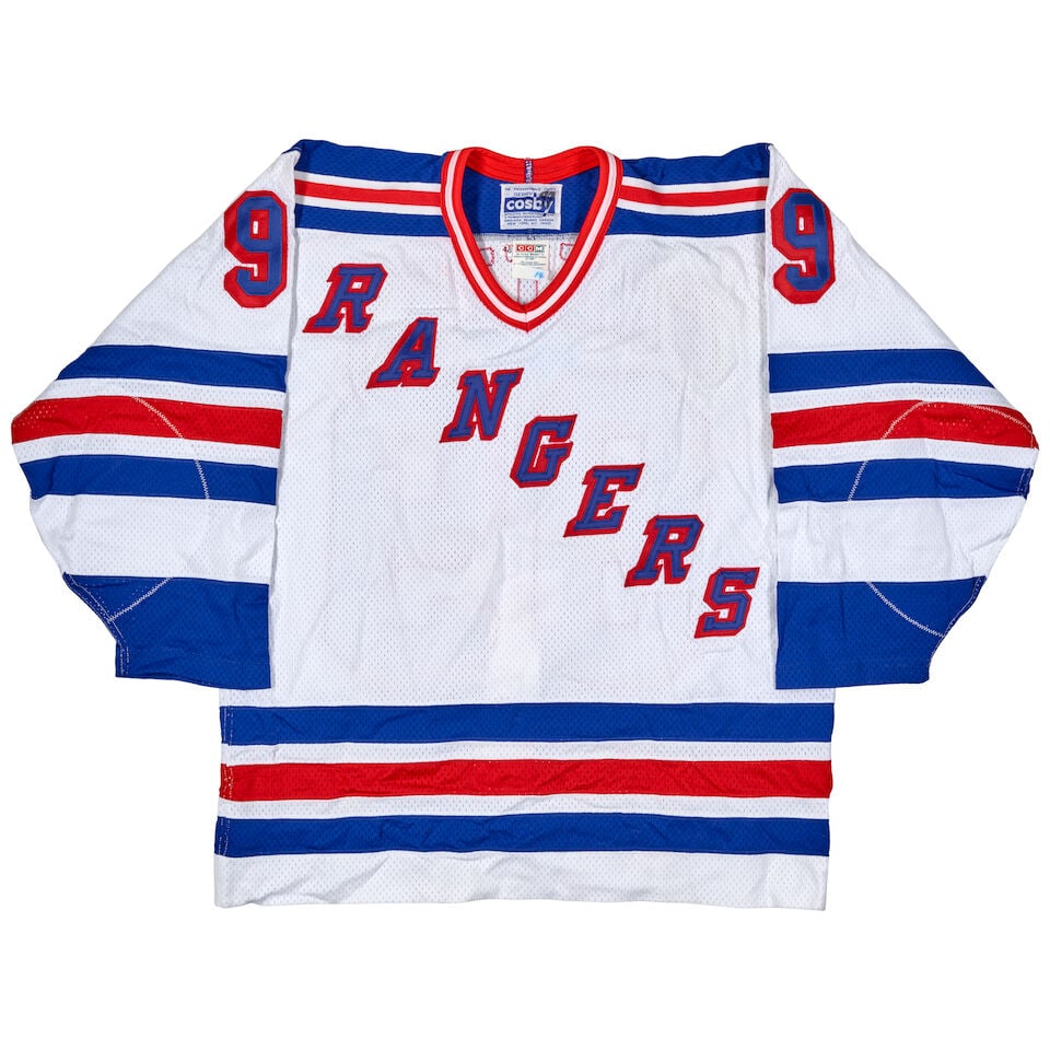 Four New York Rangers Jerseys Signed by Wayne Gretzky and Rod Gilbert: Four New York Rangers Jerseys Signed by Wayne Gretzky and Rod Gilbert One Starter jersey signed Wayne Gretzky 99, two CCM jerseys signed Wayne Gretzky 99, and one CCM NHL signed and inscribed To / Geo