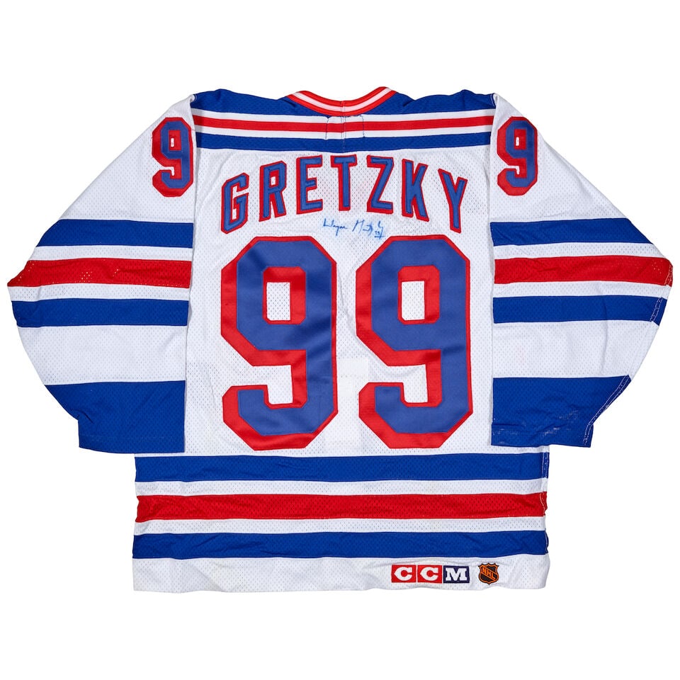 Four New York Rangers Jerseys Signed by Wayne Gretzky and Rod Gilbert - 4