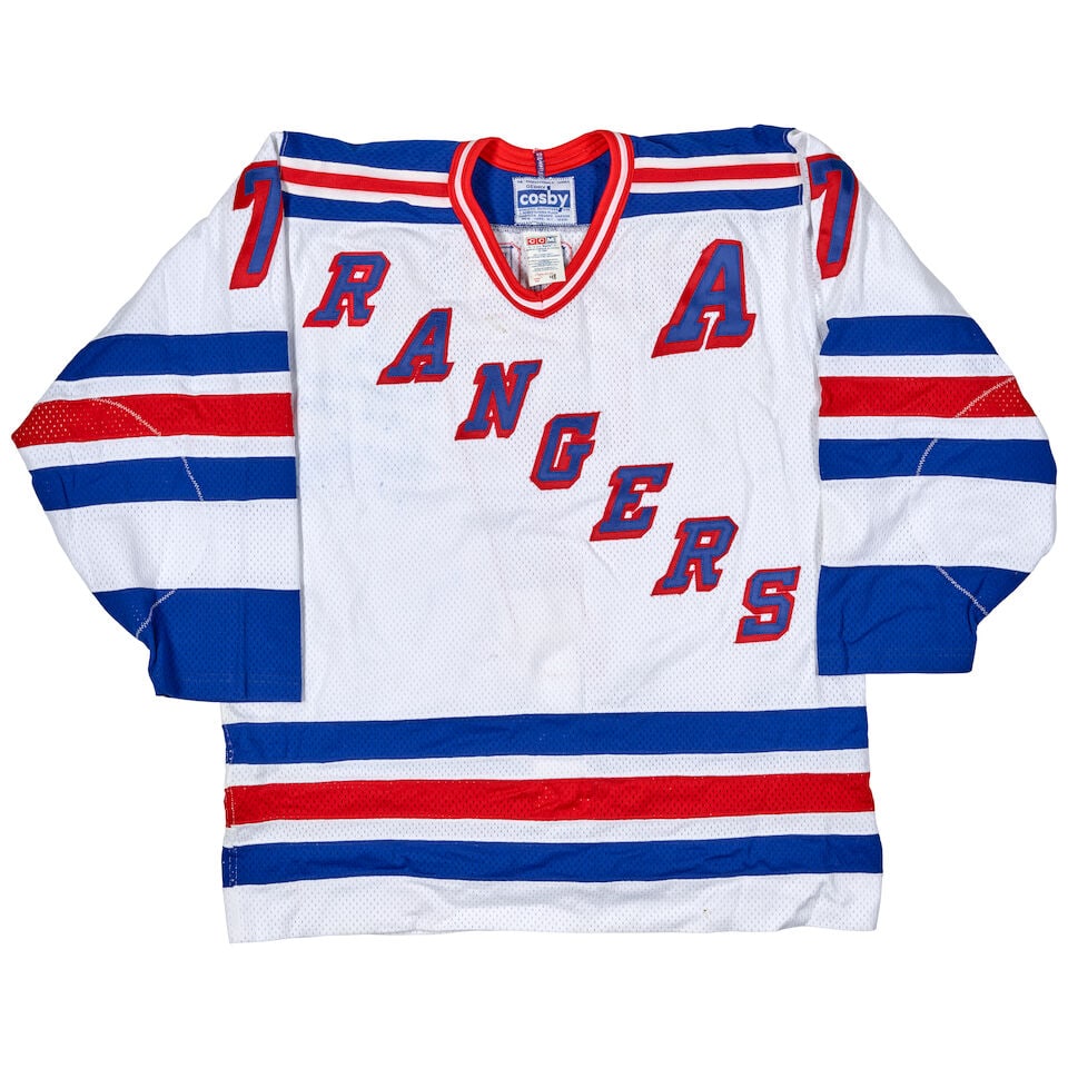Four New York Rangers Jerseys Signed by Wayne Gretzky and Rod Gilbert - 7