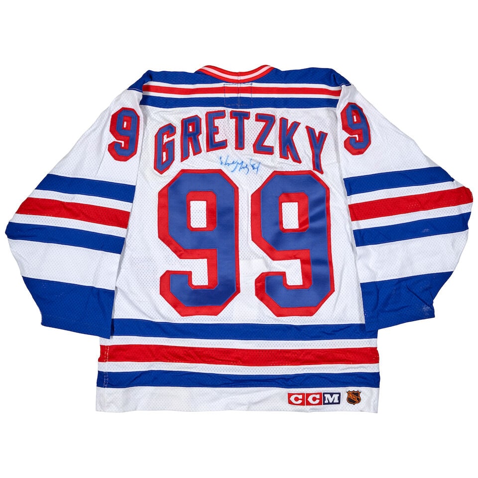 Four New York Rangers Jerseys Signed by Wayne Gretzky and Rod Gilbert - 8
