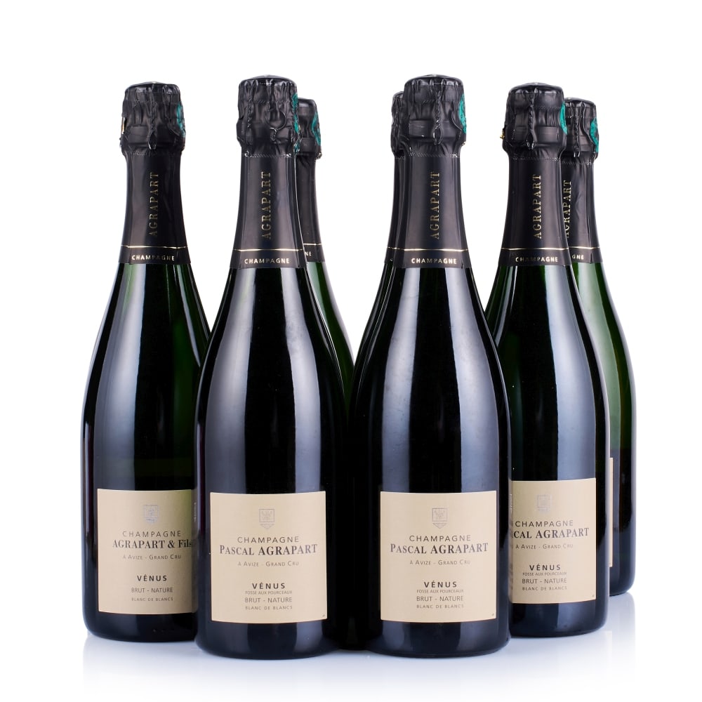Vertical of Champagne Agrapart & Fils, Vénus, 2008, 2009, 2010, 2011 & 2013 (10 x 750ml): Champagne Agrapart & Fils, Vénus, 2008 (1 x 750ml) Region: Champagne Fill Level: excellent Capsule: ok Cork: ok Label: good appearance Miscellaneous: disgorged September 2014 Champagne Agrapart