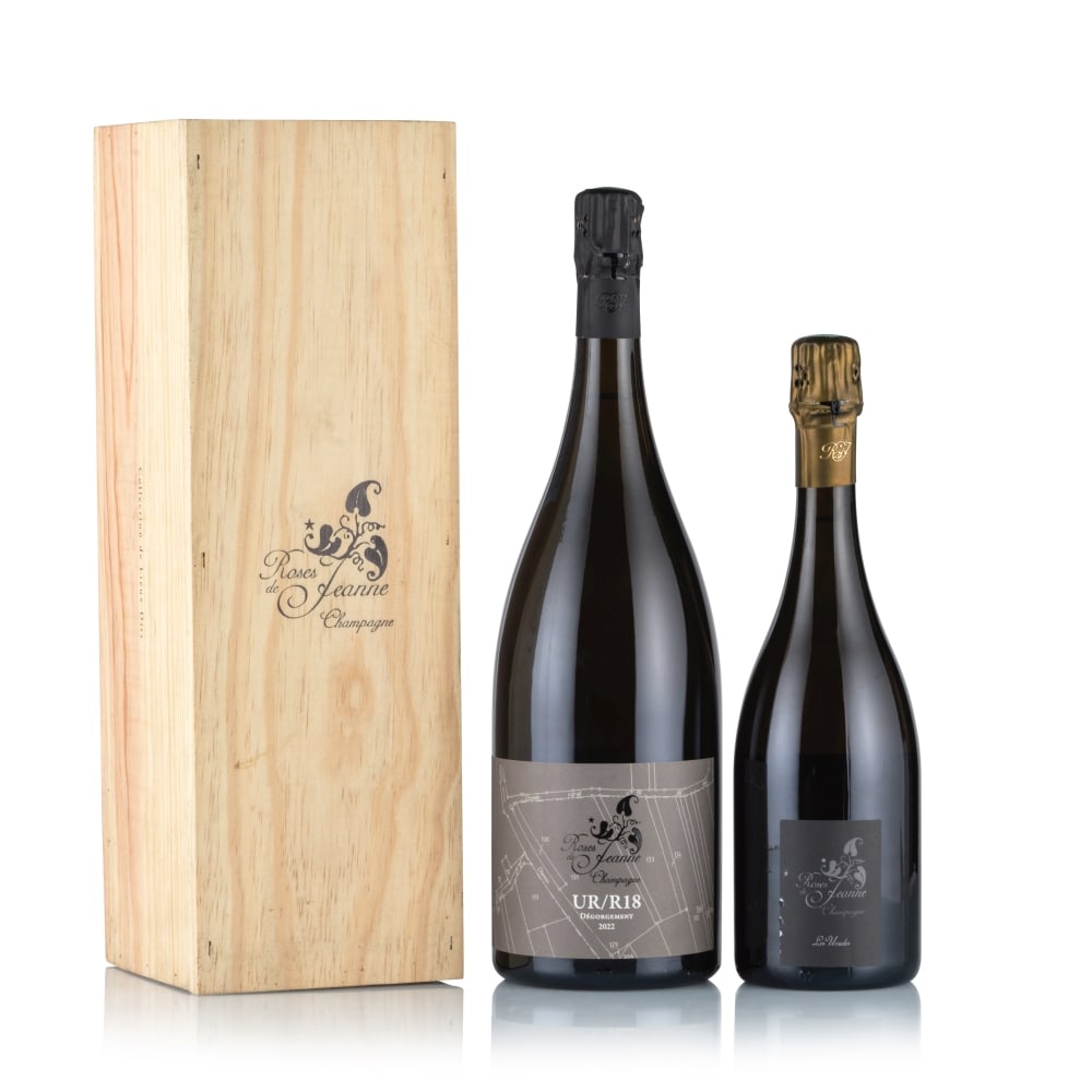 Champagne Roses de Jeanne, Les Ursules, 2016 & 2018 (1 x 750ml & 2 x Magnum): Champagne Roses de Jeanne, Les Ursules, 2016 (1 x 750ml) Region: Champagne Fill Level: excellent Capsule: ok Cork: ok Label: good appearance Packaging: neutral carton Miscellaneous: disgorged April 20