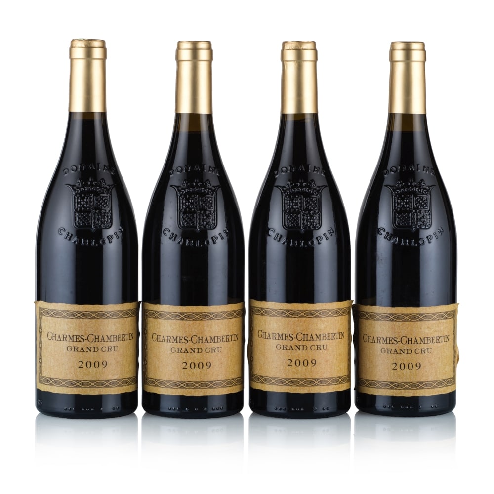 Domaine Charlopin-Parizot, Charmes-Chambertin Grand Cru, 2009 (4 x 750ml): Domaine Charlopin-Parizot, Charmes-Chambertin Grand Cru, 2009 (4 x 750ml) Region: Burgundy Fill Level: excellent Capsule: ok Cork: ok Label: all slightly peeling, 2x nicked Packaging: neutral carton T