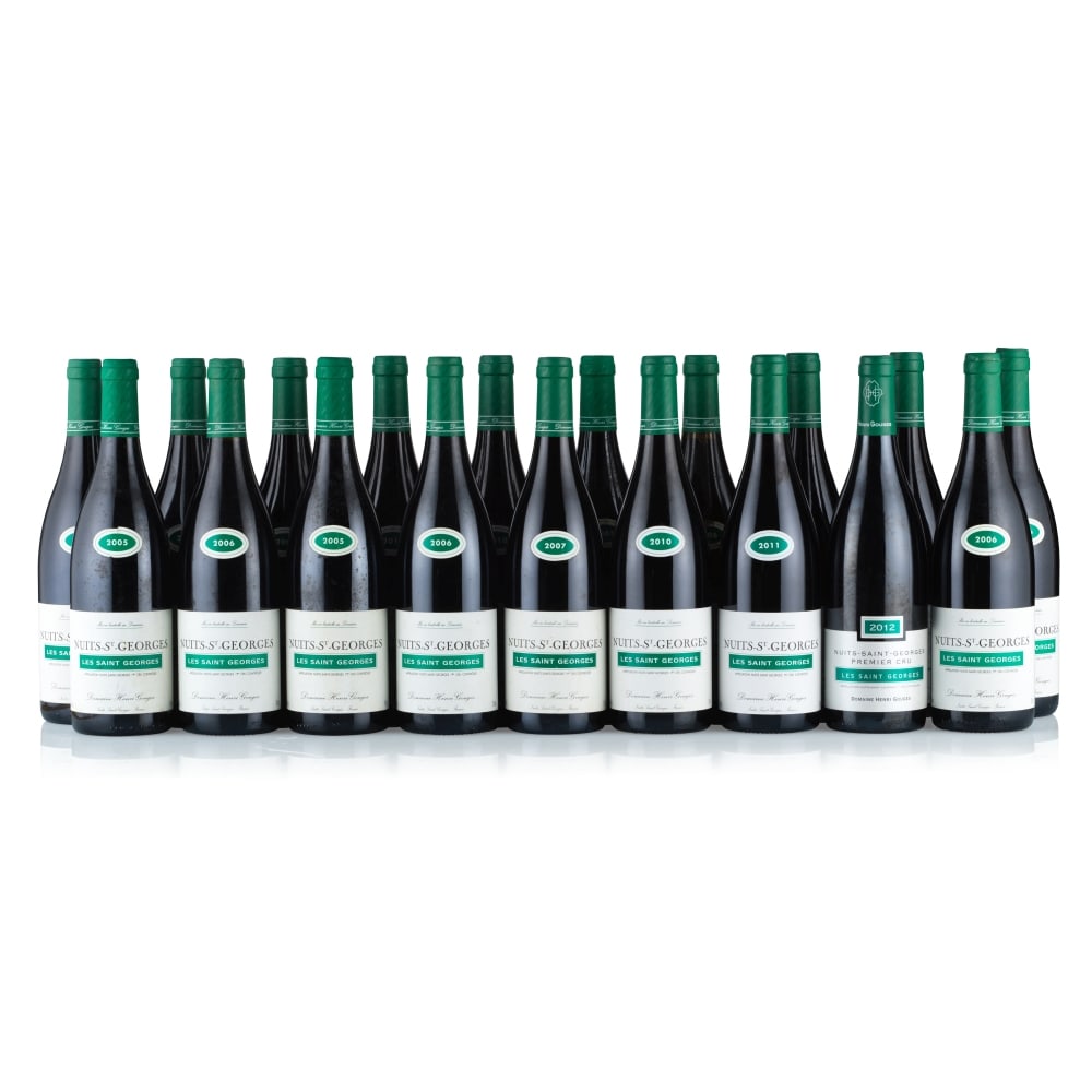Domaine Henri Gouges, Nuits-Saint-Georges 1er Cru, Les Saint Georges 2005, 2006, 2007, 2010, 201...: Domaine Henri Gouges, Nuits-Saint-Georges 1er Cru, Les Saint Georges, 2005 (3 x 750ml) Region: Burgundy Fill Level: excellent Capsule: ok Cork: ok Label: 3x bin-soiled and damp-stained, 2x creased vin