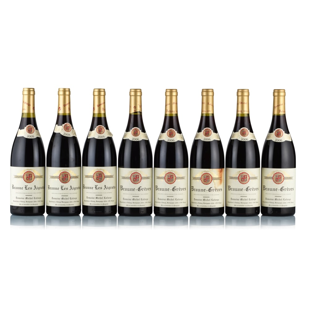 Mixed Lot of Domaine Michel Lafarge, Beaune 1er Cru (8 x 750ml): Domaine Michel Lafarge, Beaune 1er Cru, Clos des Aigrots, 2005 (3 x 750ml) Region: Burgundy Fill Level: excellent Capsule: ok Cork: ok Label: good appearance, 2x creased vintage slips Domaine Michel