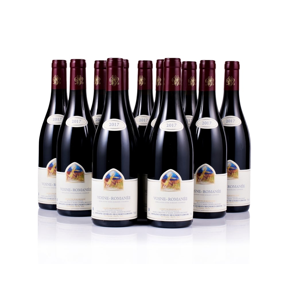 Domaine Georges Mugneret-Gibourg, Vosne-Romanée, 2017 (11 x 750ml): Domaine Georges Mugneret-Gibourg, Vosne-Romanée, 2017 (11 x 750ml) Region: Burgundy Fill Level: excellent Capsule: ok Cork: ok Label: 9x excellent appearance, 2x very slightly stained Packaging: