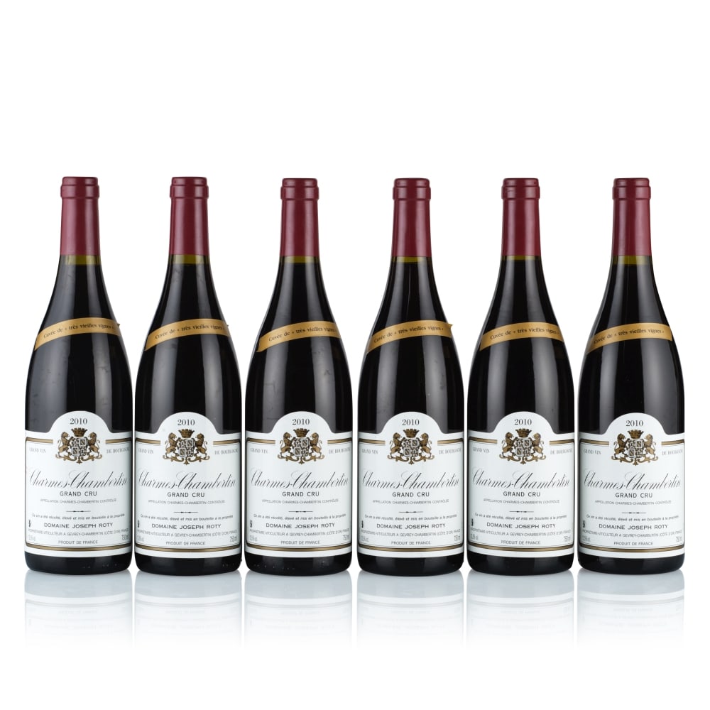 Domaine Joseph Roty, Charmes-Chambertin Grand Cru, Cuvée de Très Vieilles Vignes, 2010...: Domaine Joseph Roty, Charmes-Chambertin Grand Cru, Cuvée de Très Vieilles Vignes, 2010 (6 x 750ml) Region: Burgundy Fill Level: excellent Capsule: ok Cork: ok Label: 2x slightly marked, 4x g