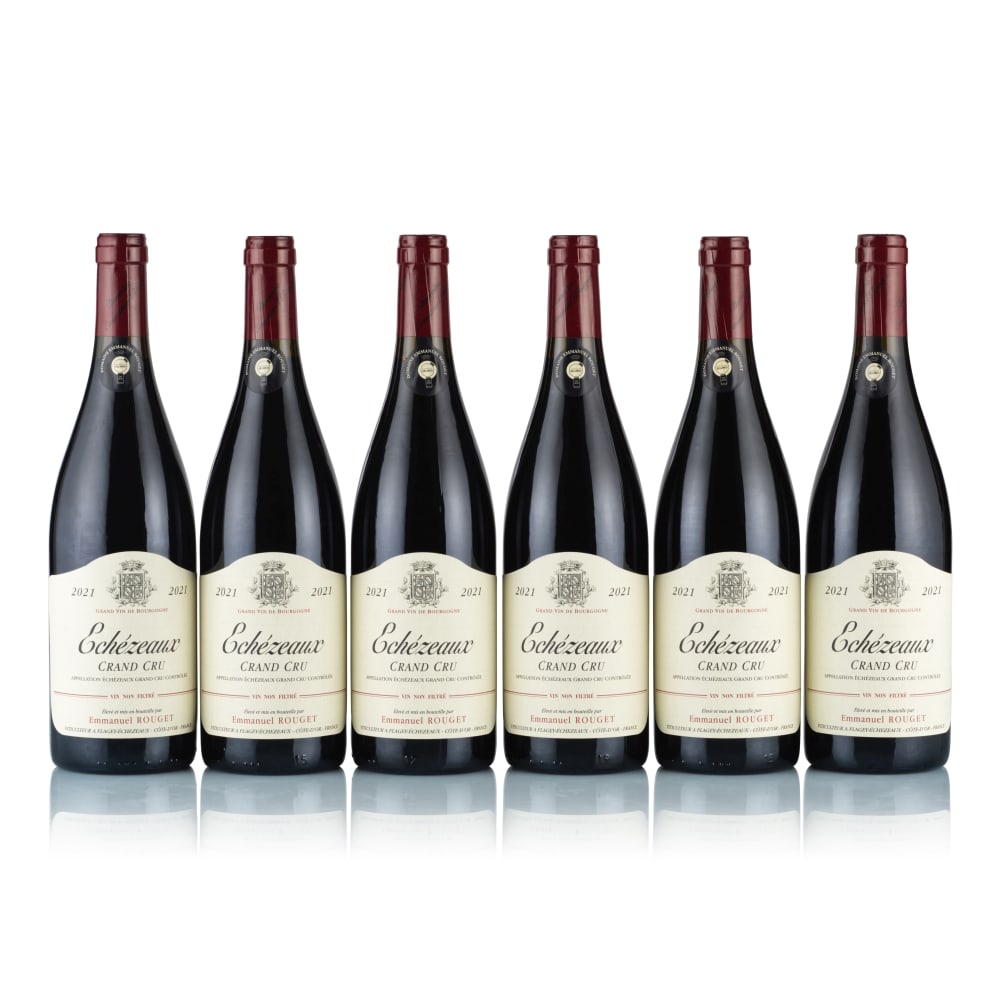 Emmanuel Rouget, Echézeaux Grand Cru, 2021 (6 x 750ml): Emmanuel Rouget, Echézeaux Grand Cru, 2021 (6 x 750ml) Region: Burgundy Fill Level: excellent Capsule: ok Cork: ok Label: excellent appearance Packaging: original carton This lot is subject to th