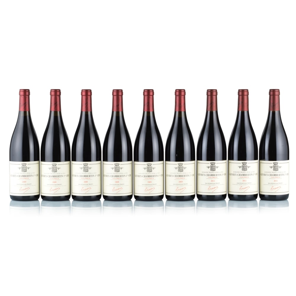 Domaine Trapet Père & Fils, Gevrey-Chambertin 1er Cru, Clos Prieur, 2009 & 2011 (9 x 750ml): Domaine Trapet Père & Fils, Gevrey-Chambertin 1er Cru, Clos Prieur, 2009 (6 x 750ml) Region: Burgundy Fill Level: excellent Capsule: ok Cork: ok Label: good appearance Packaging: original carton