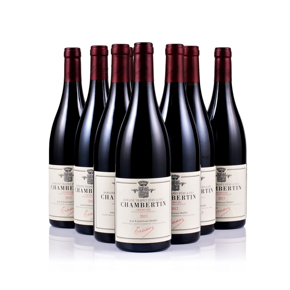 Domaine Trapet Père & Fils, Chambertin Grand Cru, 2012 & 2013 (9 x 750ml): Domaine Trapet Père & Fils, Chambertin Grand Cru, 2012 (6 x 750ml) Region: Burgundy Fill Level: excellent Capsule: ok Cork: 5x ok, 1x very slightly depressed Label: excellent appearance Packaging