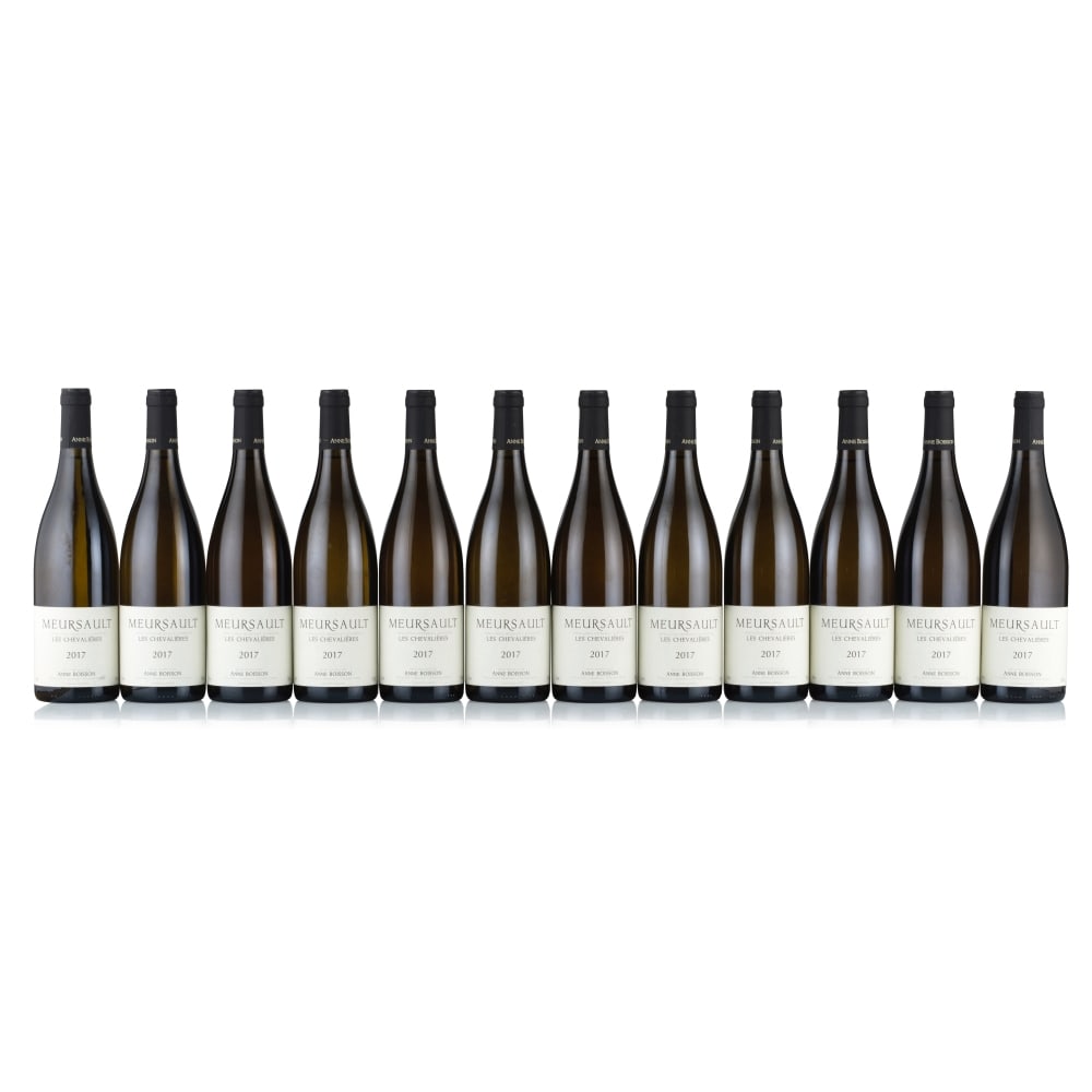 Anne Boisson, Meursault, Les Chevalières, 2017 (12 x 750ml): Anne Boisson, Meursault, Les Chevalières, 2017 (12 x 750ml) Region: Burgundy Fill Level: excellent Capsule: 1x slightly corroded on top, 11x ok Cork: ok Label: good appearance Packaging: original