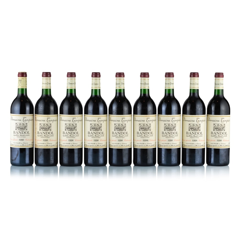 Domaine Tempier, Bandol, Cabassaou, 1996 (9 x 750ml): Domaine Tempier, Bandol, Cabassaou, 1996 (9 x 750ml) Region: Provence Fill Level: into neck Capsule: ok Cork: ok Label: 1x bin-soiled, 7x slightly bin-soiled, 1x marked and slightly bin-soiled Packagi