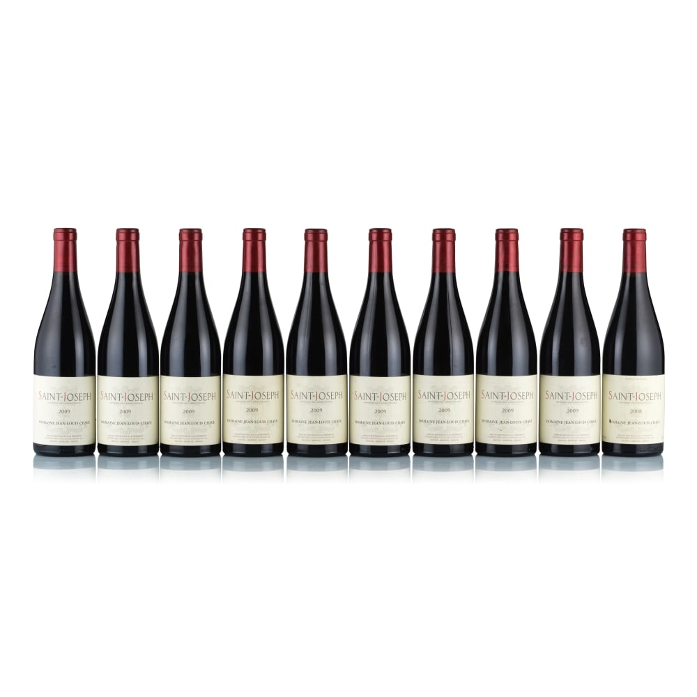 Domaine Jean-Louis Chave, Saint-Joseph, 2008 & 2009 (10 x 750ml): Domaine Jean-Louis Chave, Saint-Joseph, Red, 2008 (1 x 750ml) Region: Rhone Valley Fill Level: excellent Capsule: ok Cork: ok Label: lightly bin-soiled and nicked Domaine Jean-Louis Chave, Saint-Jose