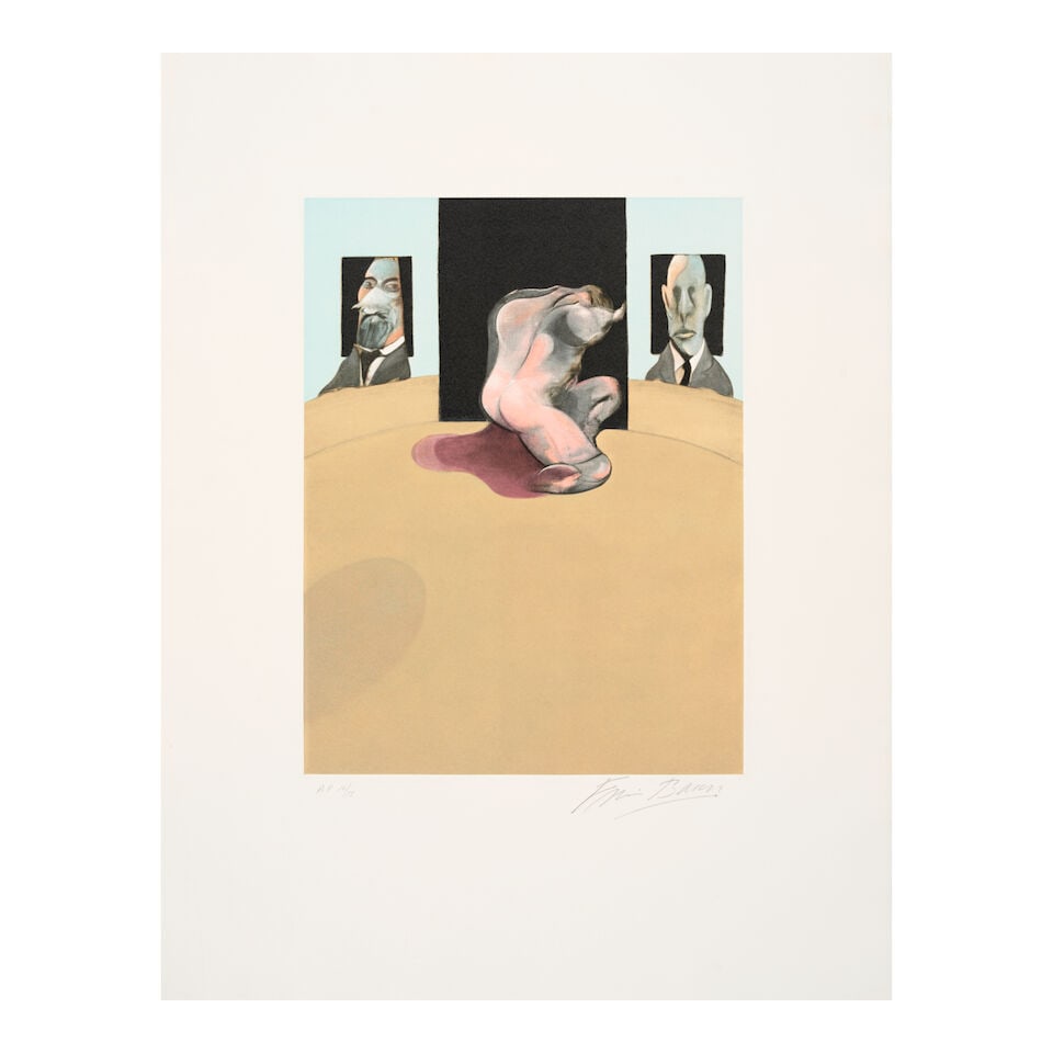 Francis Bacon (1909-1992); The Metropolitan Triptych (Center Panel);: Francis Bacon (1909-1992) The Metropolitan Triptych (Center Panel) (Sabatier 4), 1974-77 Etching and aquatint in colors on Guarro paper, signed in pencil and numbered 'A.P. 10/15' (an artist's proof,