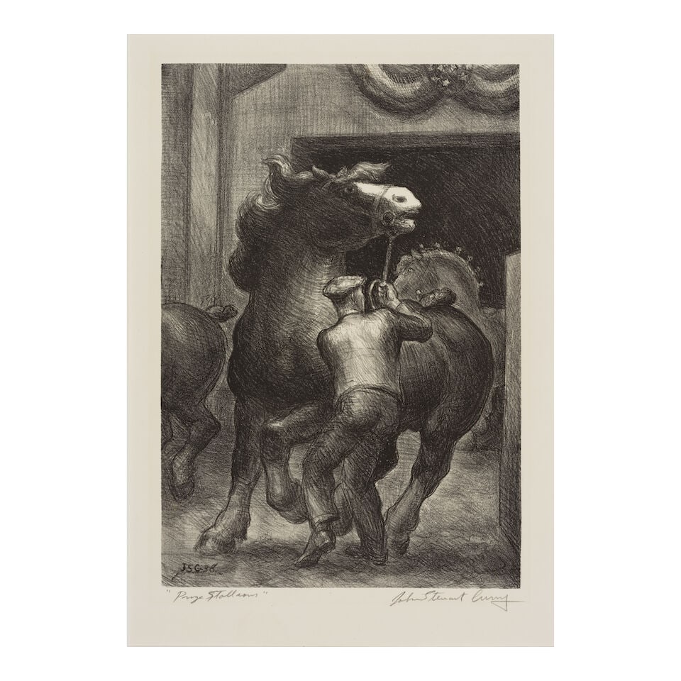 John Steuart Curry (1897-1946); Prize Stallions; (1 of 1)