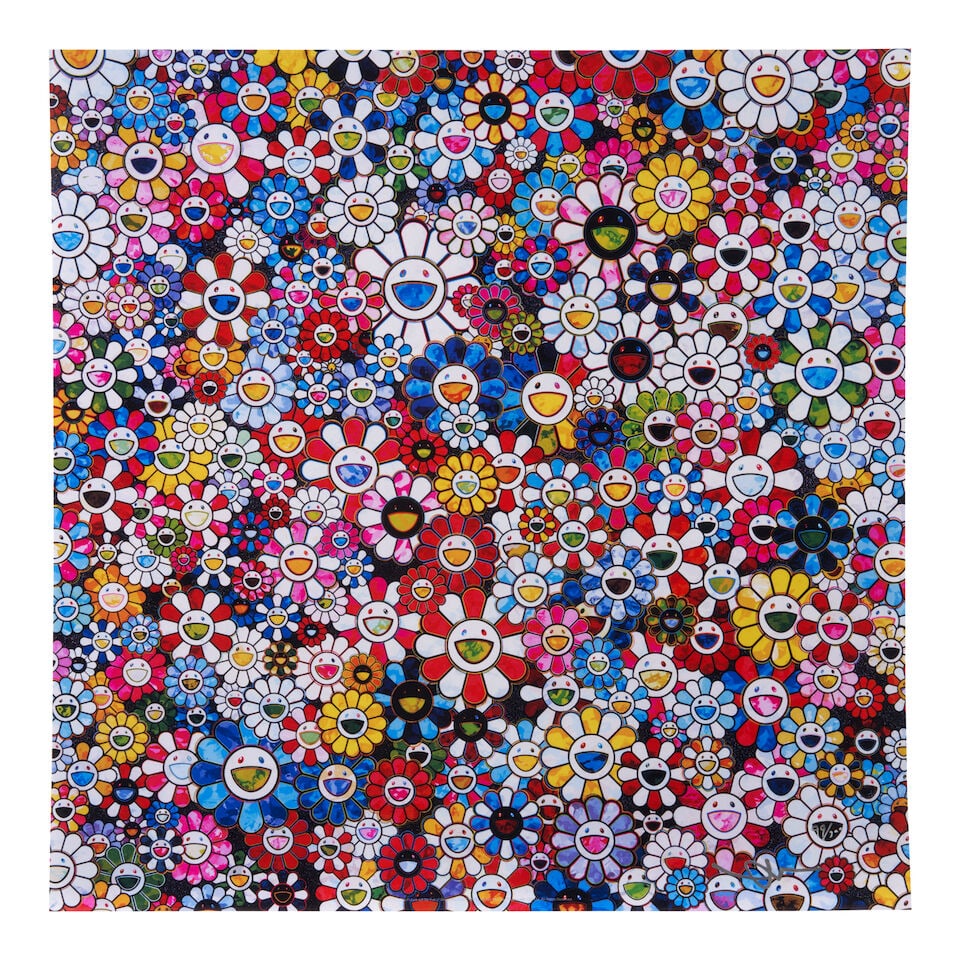 Takashi Murakami (born 1962); The Future will be Smiling! For Sure!;: Takashi Murakami (born 1962) The Future will be Smiling! For Sure!, 2013 Pigment print in colors on wove paper, signed in silver ink and numbered 99/300, published by Kaikai Kiki Co., Ltd., Tokyo, the