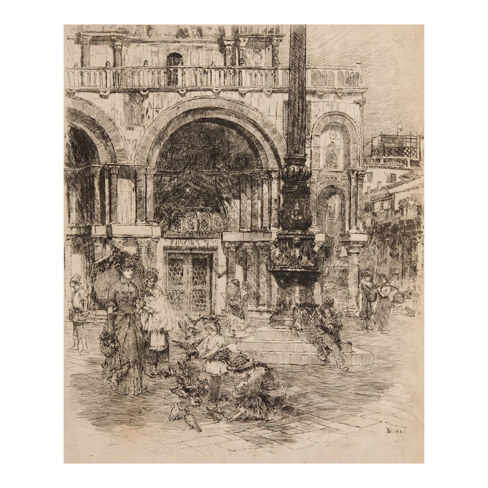 Frank Duveneck (1848-1919); Piazza di San Marco; (1 of 5)
