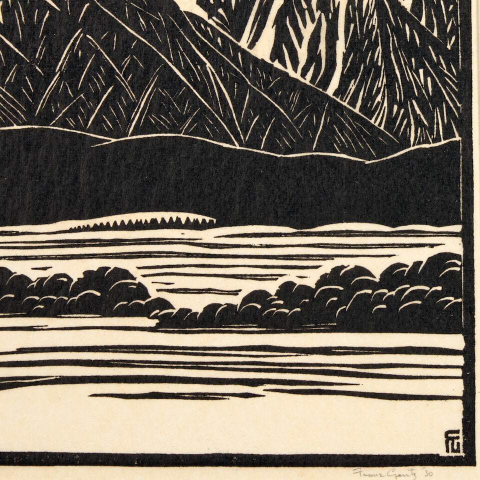 Franz Geritz (1895-1945); Two Woodcut Prints: Wood Mountain; Birch Mountain; - 2