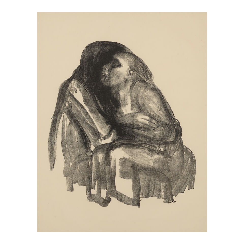 Käthe Kollwitz (1867-1945); Tod hält Mädchen im Schoß (Young Girl in the Lap... (1 of 2)