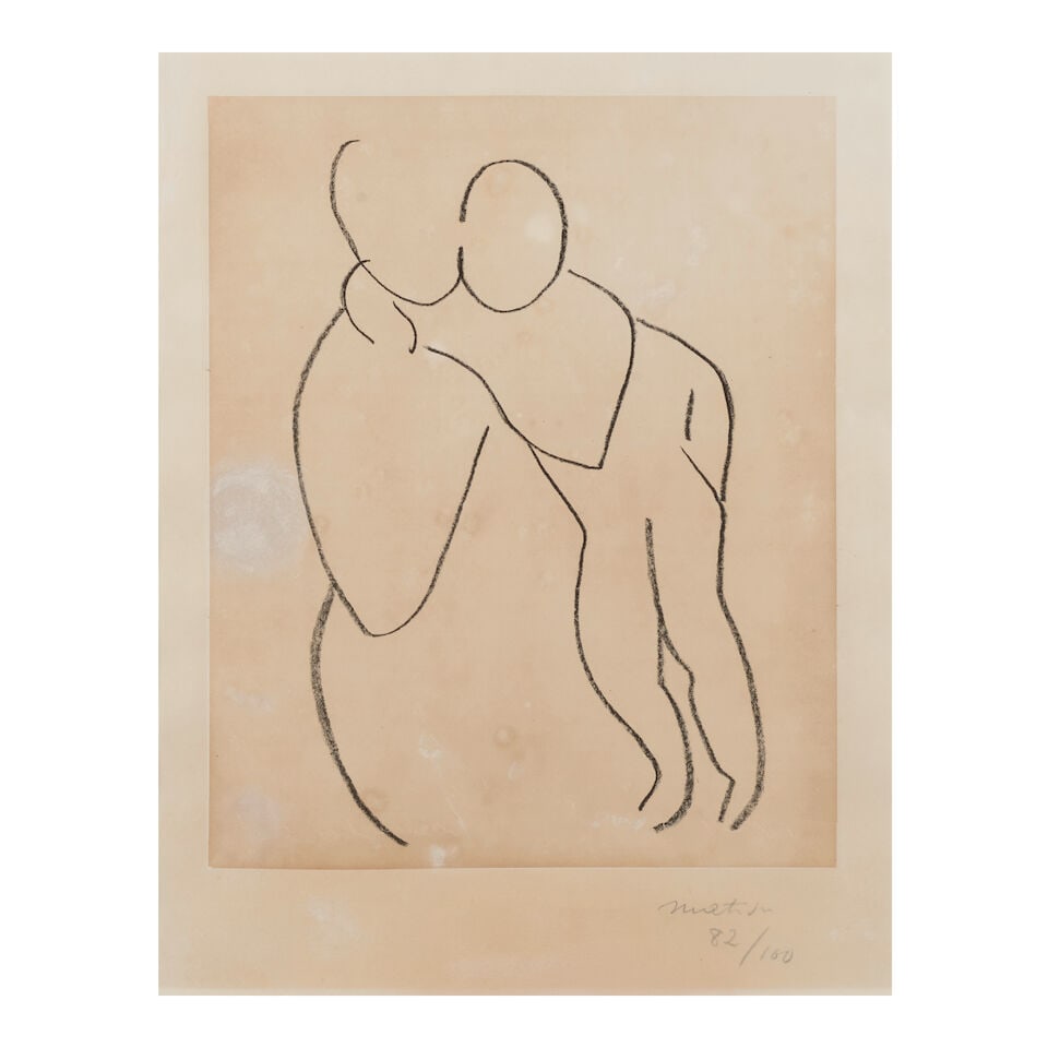 Henri Matisse (1869-1954); Vierge et Enfant sans indication des Visages I;: Henri Matisse (1869-1954) Vierge et Enfant sans indication des Visages I (Duthuit 651), 1950-51 Lithograph on chine appliqué mounted to a wove paper support, signed in pencil and numbered 82/100,