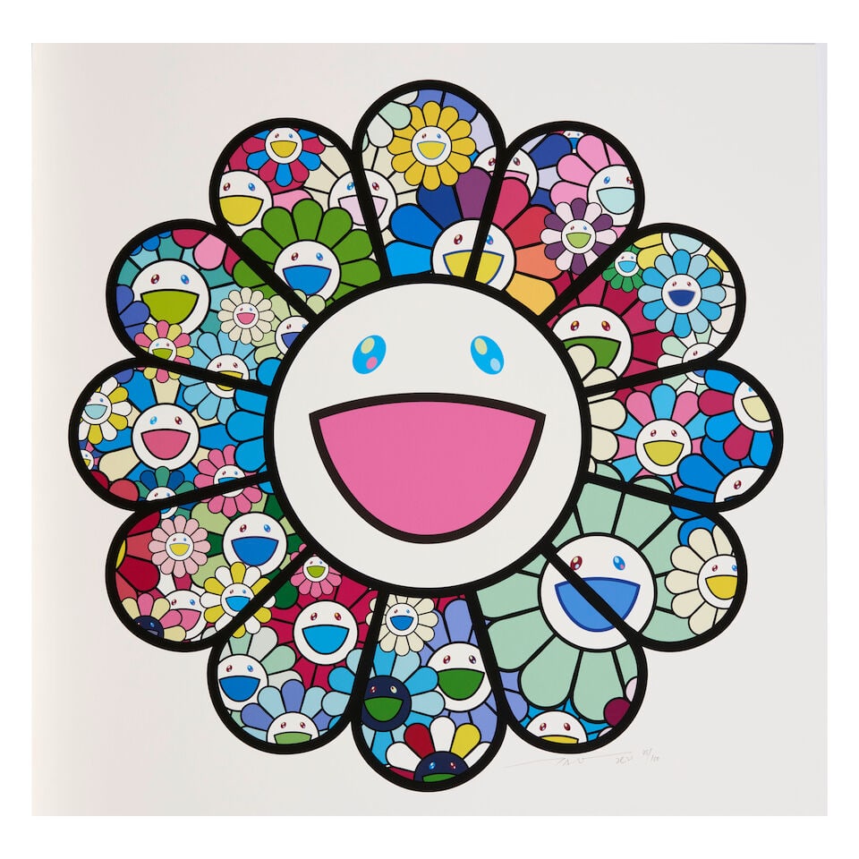 Takashi Murakami (born 1962); School Entrance Ceremony;: Takashi Murakami (born 1962) School Entrance Ceremony, 2022 Screenprint and pigment print in colors on wove paper, signed in pencil, dated 2021 and numbered 45/100, published by Kaikai Kiki Co., Ltd.,
