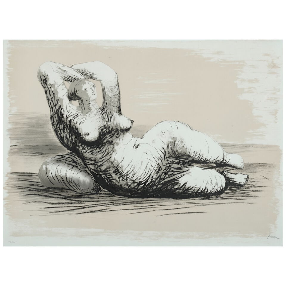 Henry Moore (1898-1986); Reclining Woman on Beach; (1 of 2)