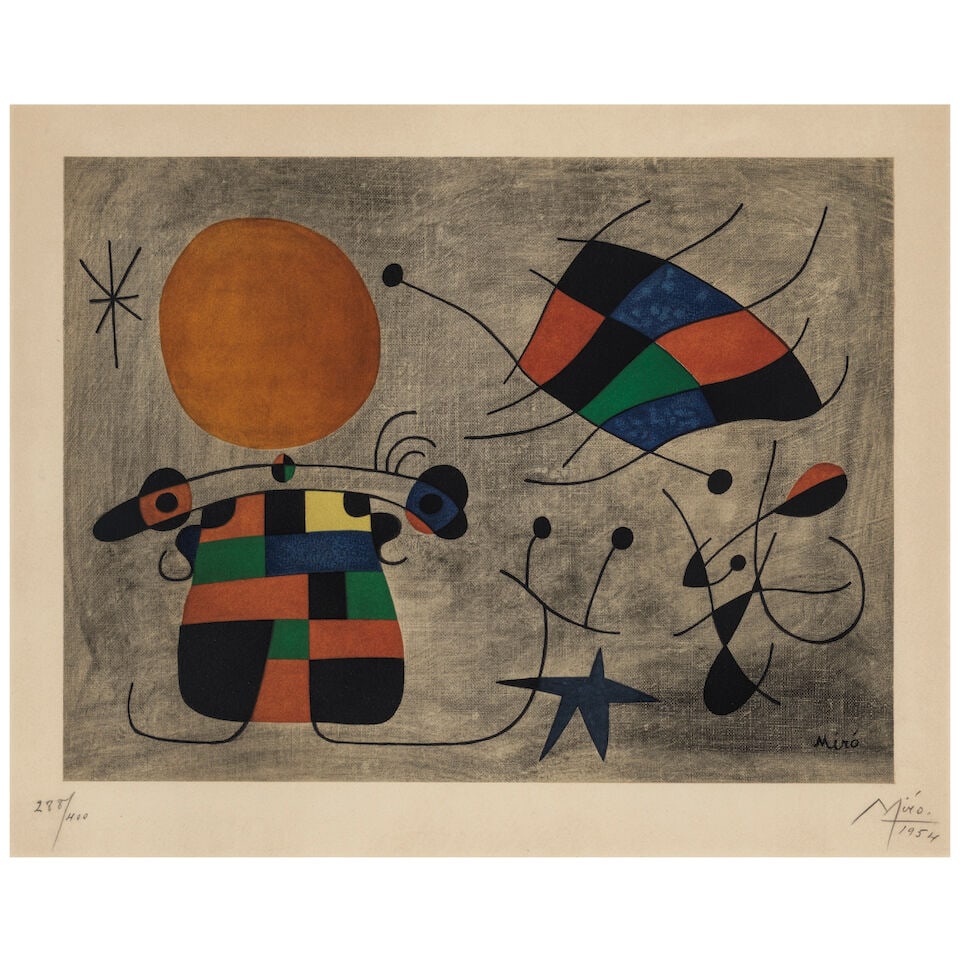 After Joan Miró (1893-1983); Le Sourire aux ailes flamboyantes; (1 of 2)