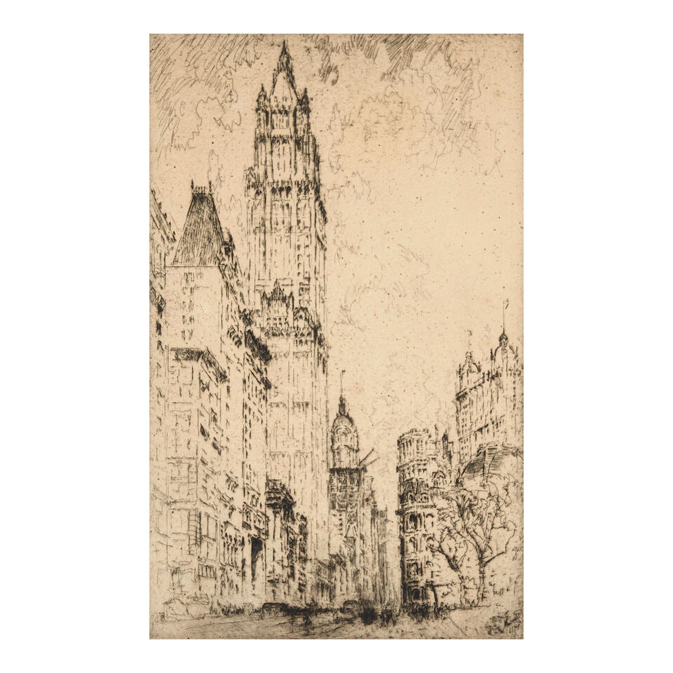 Joseph Pennell (1857-1926); The Woolworth Building; (1 of 4)