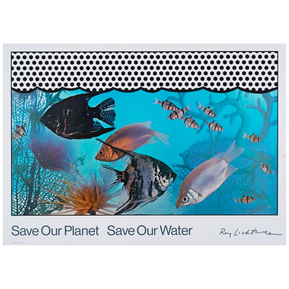 Various Artists; Save Our Planet Save Our Water Poster; Save Our Planet Save Our Air Poster; (2): Various Artists Save Our Planet Save Our Water Poster; Save Our Planet Save Our Air Poster (Corlett 105), 1971 Two screenprints on photo-offset lithographic posters in colors on wove paper, each from