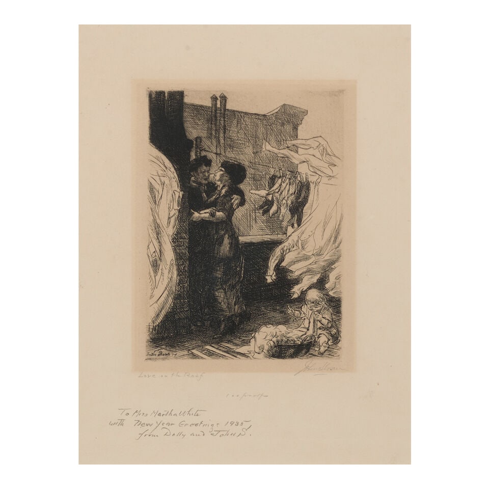 John Sloan (1871-1951); Man, Wife, and Child, from New York City Life; Love on The Roof; (2) - 3