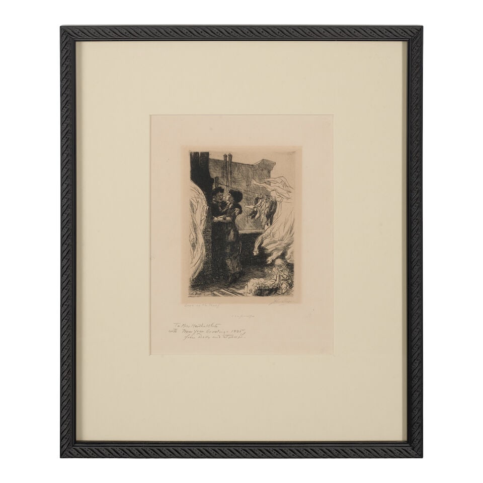 John Sloan (1871-1951); Man, Wife, and Child, from New York City Life; Love on The Roof; (2) - 4